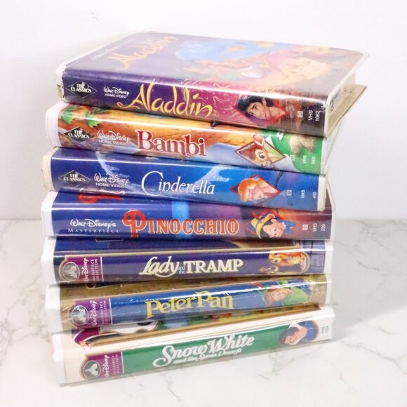 7pc Mixed Vintage 90s Disney VHS Tape Movie Bundle Lot Black Diamond Masterpiece - Picture 1 of 10